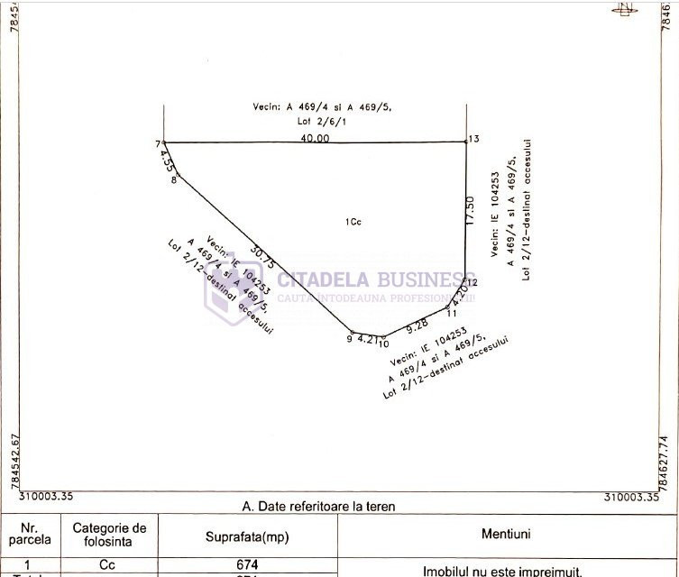 OVIDIU - ACADEMIE - Teren intravilan 674 mp pentru una sau doua case!
