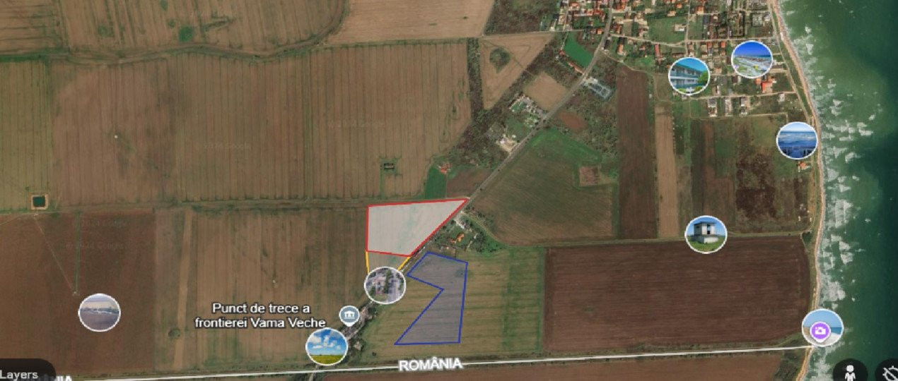 Teren 3,8 ha in Vama Veche pe partea cu marea, la 300 ml de granita 
