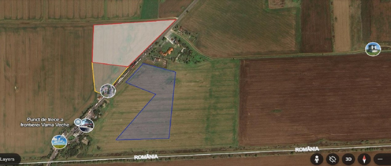 Teren 3,8 ha in Vama Veche pe partea cu marea, la 300 ml de granita 
