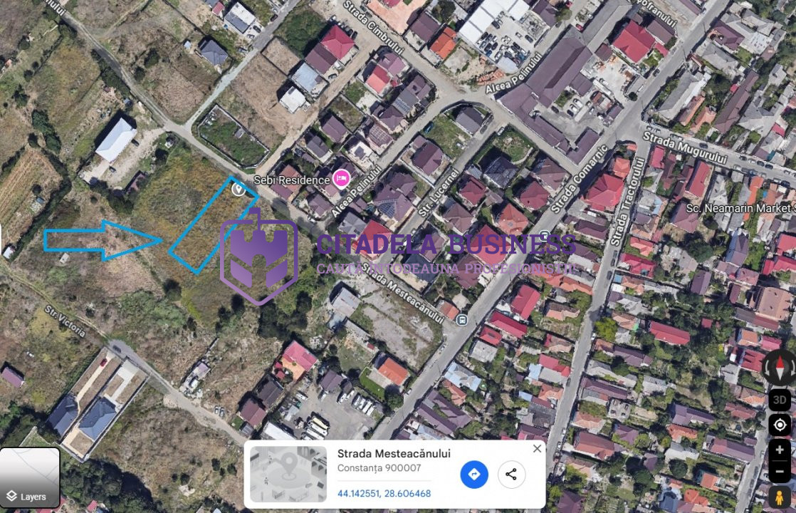 Teren de vânzare – 850 mp în cartierul Viile Noi, Constanța 