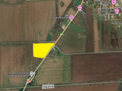 Teren intravilan 3,7 ha in Vama Veche, deschidere la DN39, la 300 ml de granita 