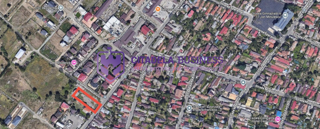 Teren intravilan 800 mp Constanța zona Viile Noi strada Comarnic de investitie