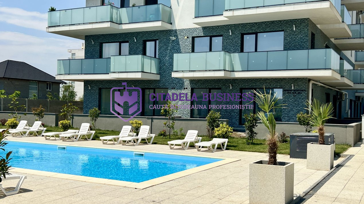 Apartament decomandat cu bucatarie inchisa, luminos, piscina