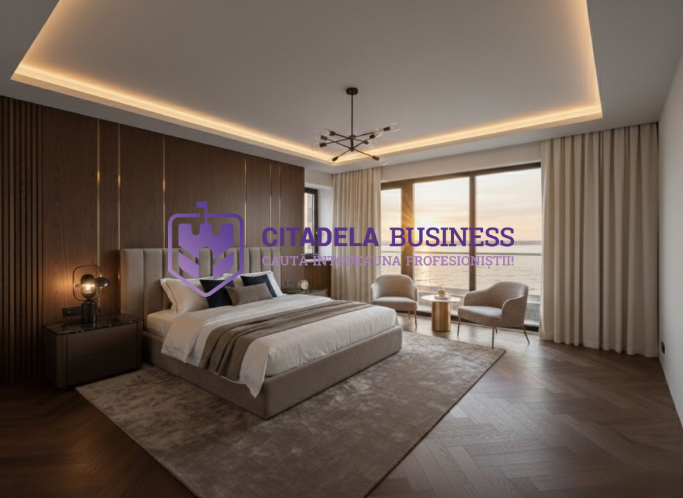 Locuinta aparte cu  apusuri pe lac 