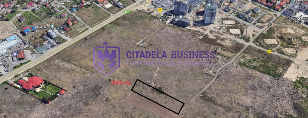 Teren intravilan construibil 2500 mp zona Boreal Bd.Tomis, pentru cartier de vil
