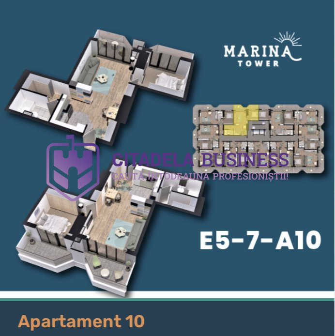 MARINA TOWER - APARTAMENT 2 CAMERE - LOC DE PARCARE INCLUS